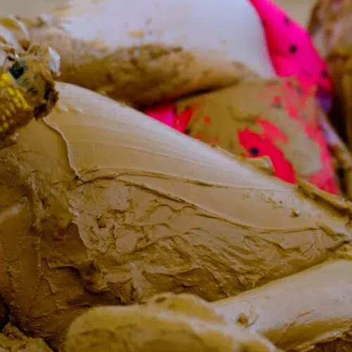 Orgasm in lake of mud